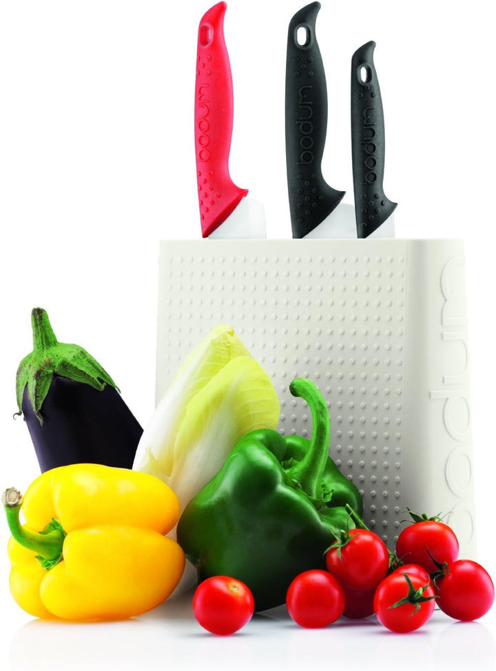Bodum Bistro Messerblock, Kunststoff, Weiss, 6.6 x 21.4 x 32, Weiss