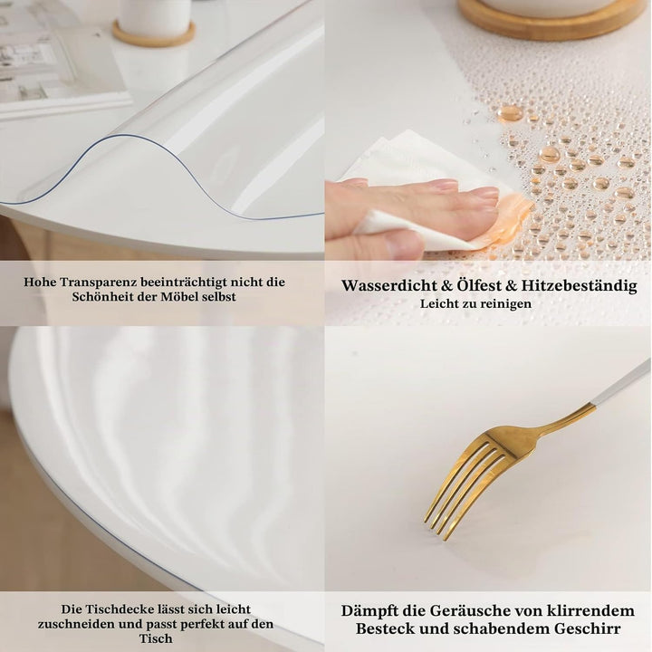 Runden Transparent Tischschutz Durchmesser 60cm PVC Durchsichtige Tischdecke Klare Tischdecke Plasti