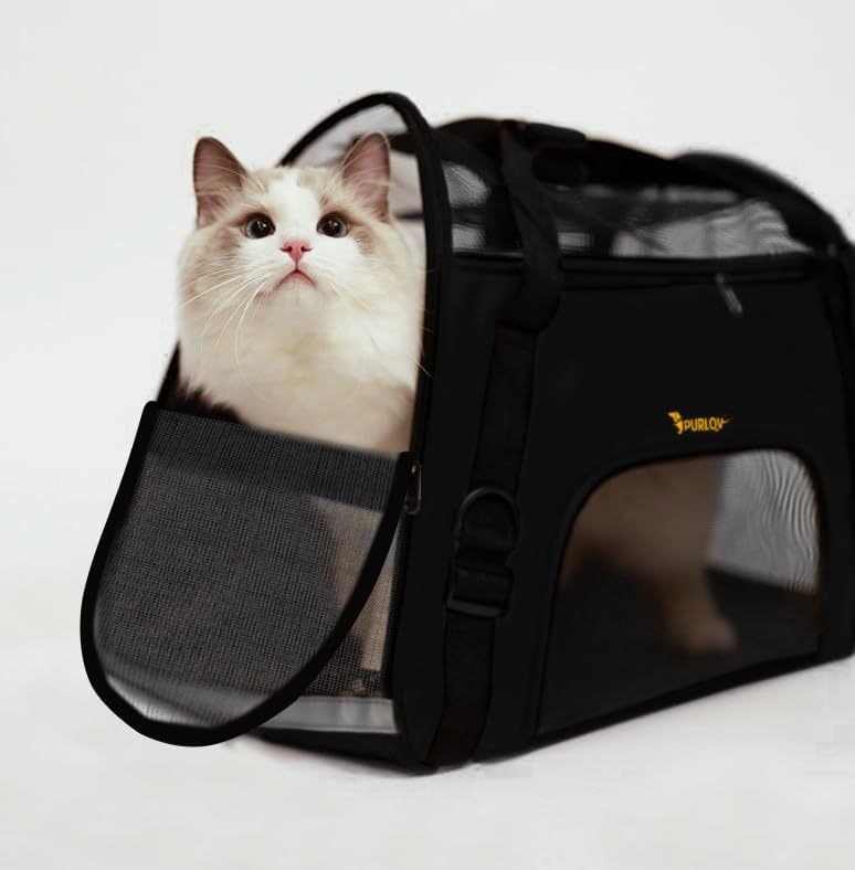 Purlov Katzenbox Hundetransporter Transporttasche faltbar Katzenbox Reisebox 20940