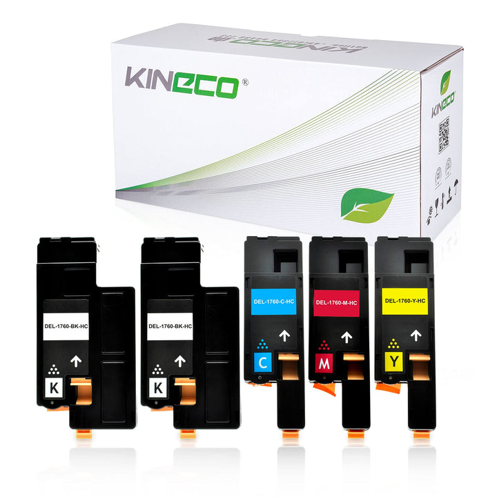 Kineco 5 Toner kompatibel mit Dell C1760nw, 1250c, C1765nfw, C1700 Series, 1350cnw, 1355cnw - Schwar