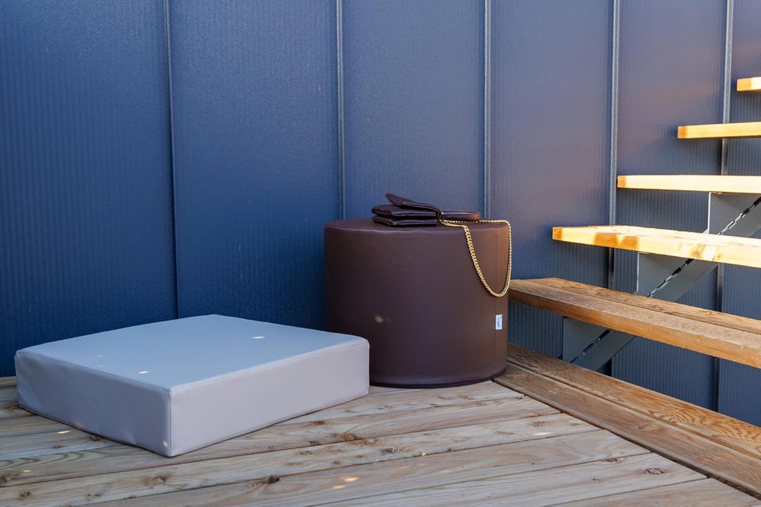 Ecopuf Pouf Hocker Roller - Gepolstert Sitzhocker aus Kunstleder - Ultraleicht - Abnehmbaren Bezug B