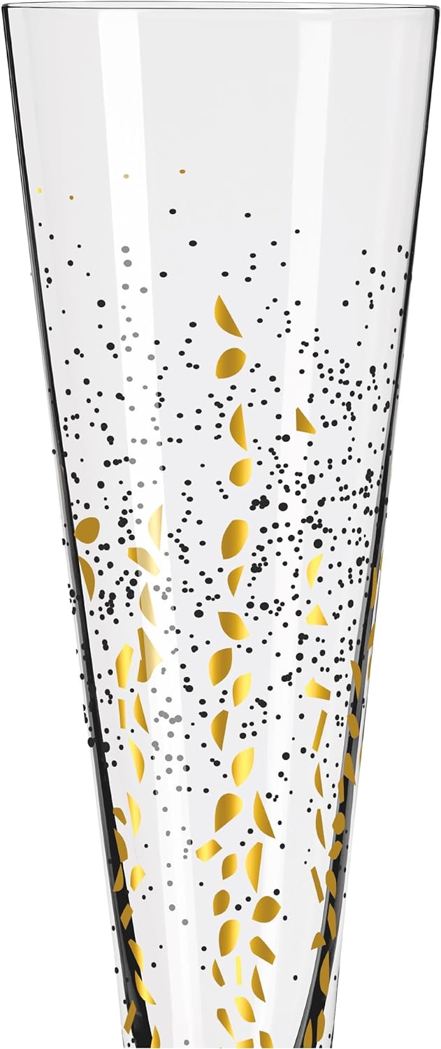 Ritzenhoff 6031005 Champagnerglas 200 ml - Serie Goldnacht Duett - 2x Designerstück mit Echt-Gold -