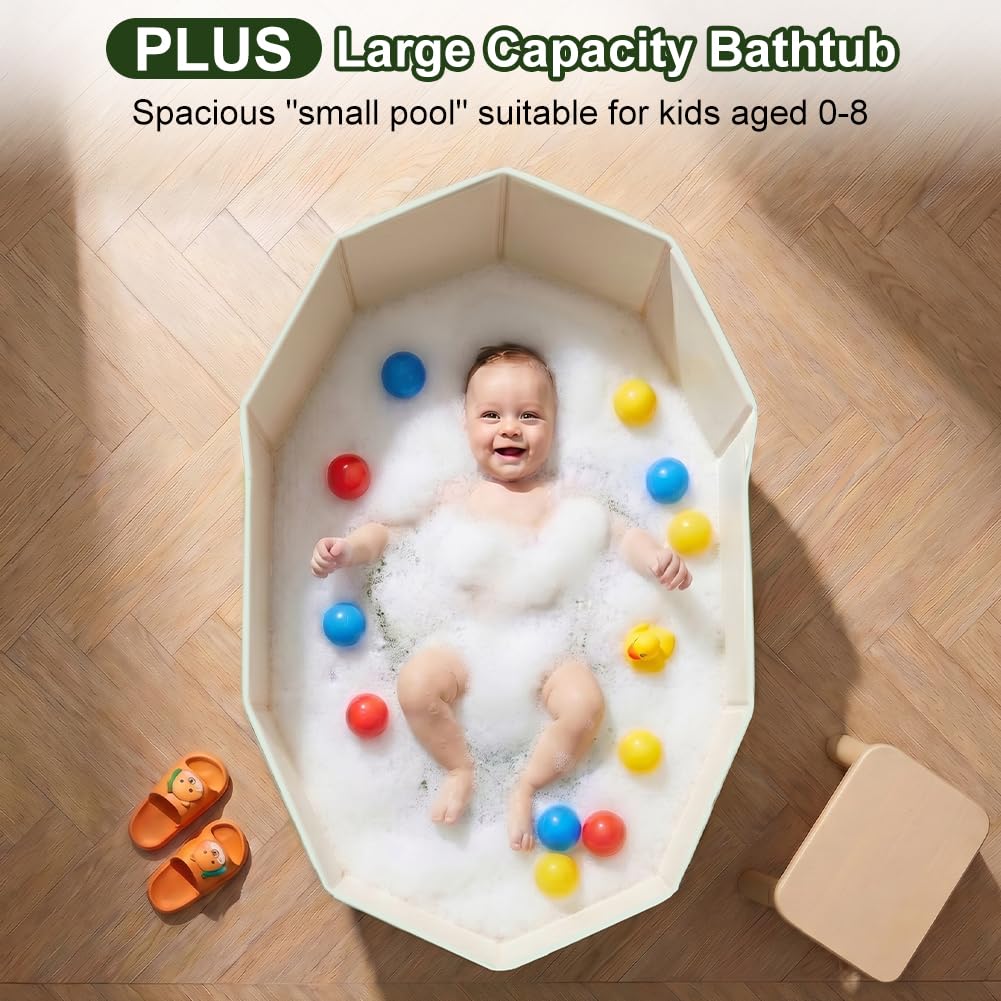 Vicloon Faltbare Badewanne für Kinder, Tragbare Baby Badewanne Für 0-8 Jahre, Platzsparende Grosse K
