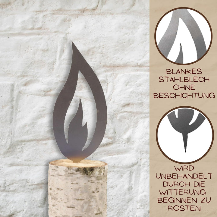 Rostikal 10er Deko Flammen 10 cm Bastelset aus Metall Winterdeko Basteln Erwachsene Herbstdeko 10 cm