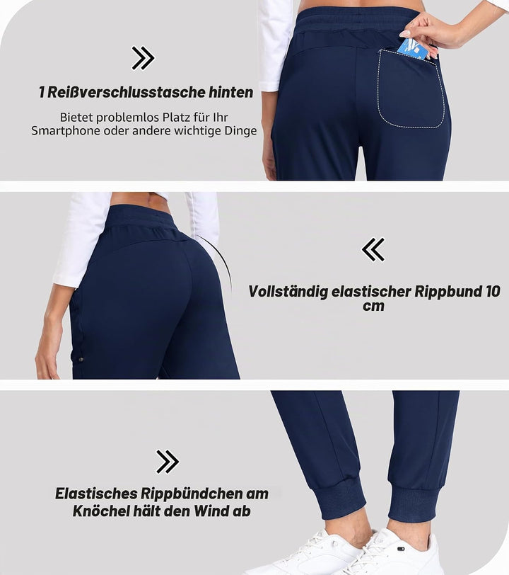 MoFiz Jogginghose Damen Thermohose Mikrofleece Sporthose Atmungsaktiv Waterproof Sweatpants mit Reis