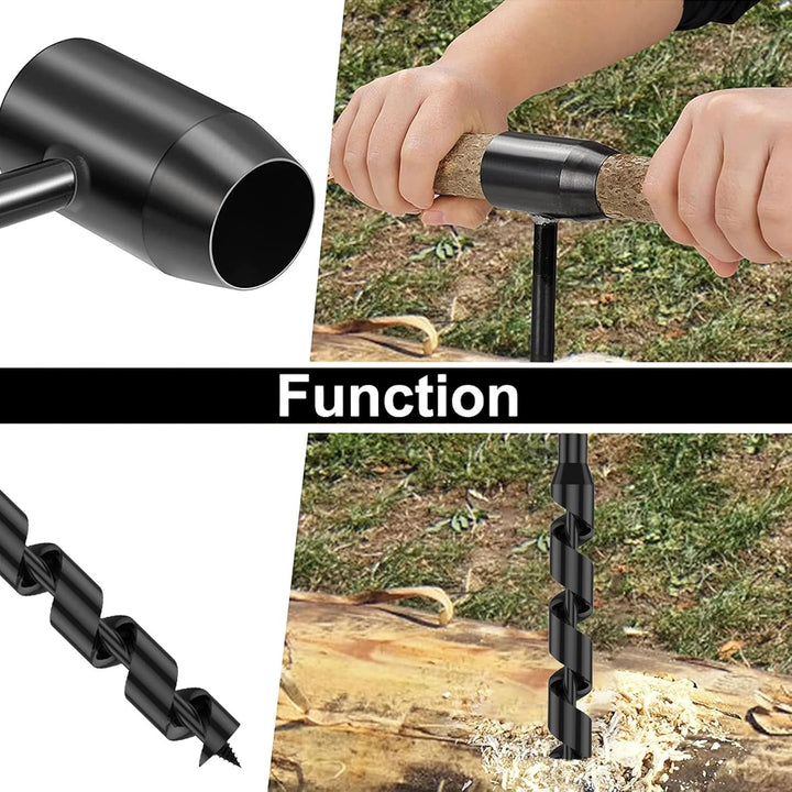 Handbohrer, Bushcraft Manueller Schraubenschlüssel 10-25mm Manueller Spiralbohrer für Outdoor-Aktivi