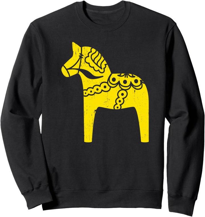 Sverige Schweden schwedisches Dalapferd Yellow Dalahost Sweatshirt