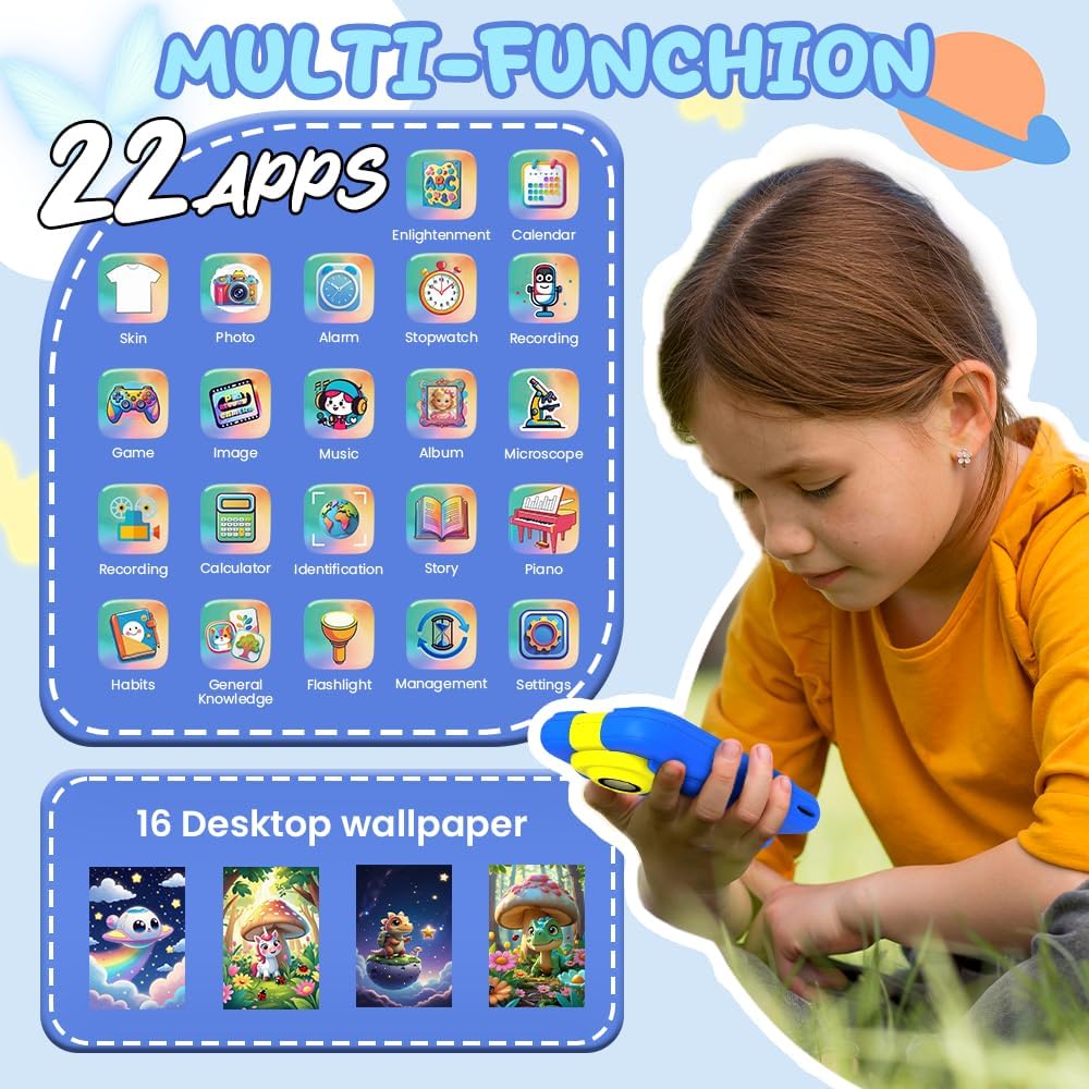 Kids 2-in-1 Camera &amp; Microscope Toy,200X Magnification Microscope,Flip Photo Lens for Kids Camera,2.