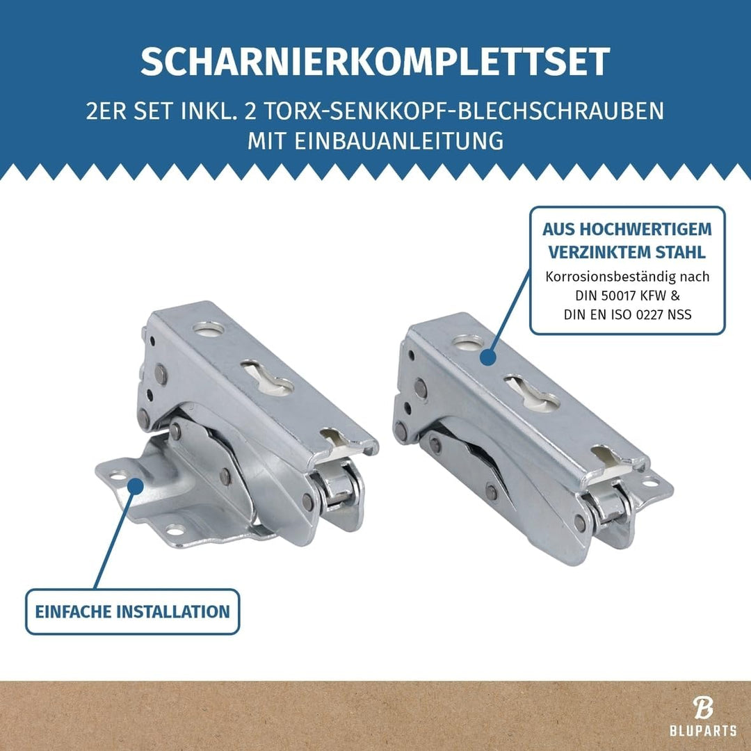 Bluparts Türscharnier Set Kühlschrankscharnier wie SIEMENS 12004051 /wie 00481147 für Kühlschrank Ge