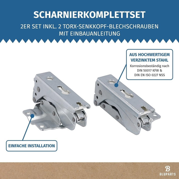 Bluparts Türscharnier Set Kühlschrankscharnier wie SIEMENS 12004051 /wie 00481147 für Kühlschrank Ge