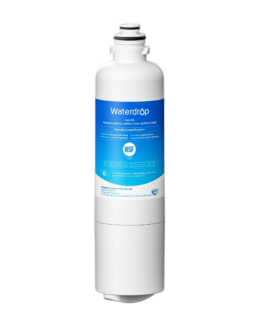 Waterdrop WD-F15 Kühlschrank Wasserfilter, Ersatz für Bosch® Ultra Clarity® Pro 11032518, KSZ50UCP,