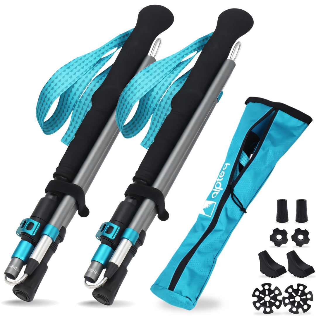 Wanderstöcke faltbar Carbon oder Aluminium mit Korkgriff | Bergsport Trekkingstöcke | Nordic Walking