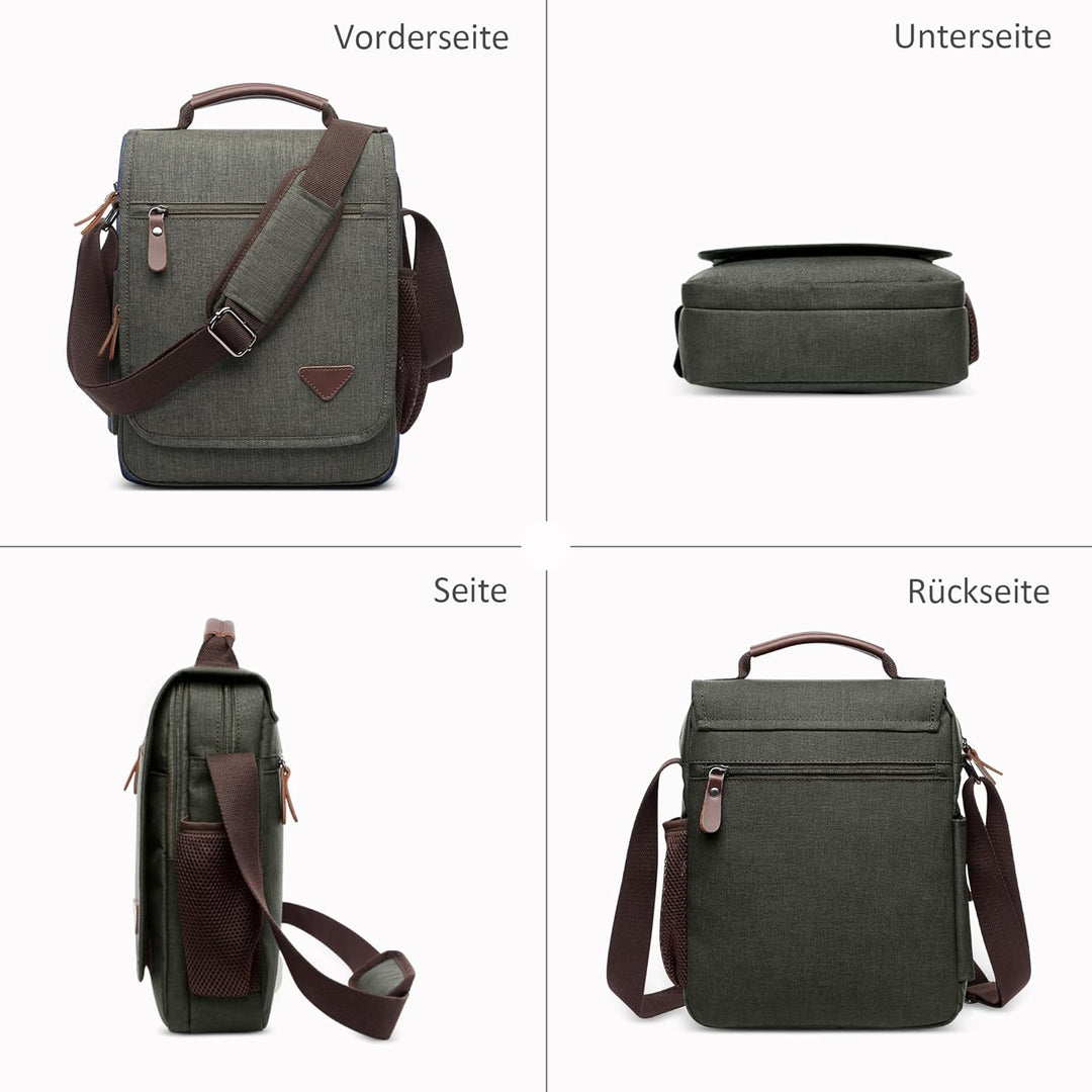 DORRISO Mode Umhängetasche Herren Schultertasche Elegante Schultertaschen für 12.9 Zoll Laptop Kurie