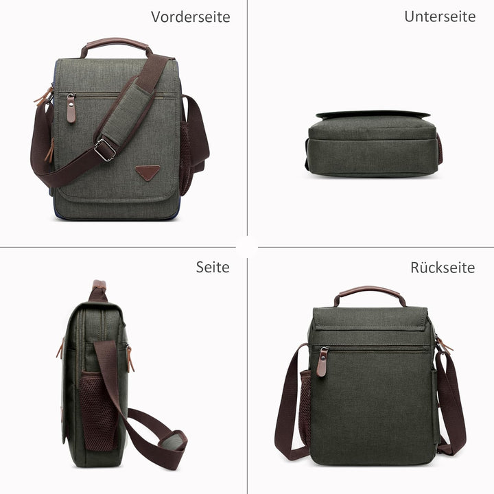 DORRISO Mode Umhängetasche Herren Schultertasche Elegante Schultertaschen für 12.9 Zoll Laptop Kurie
