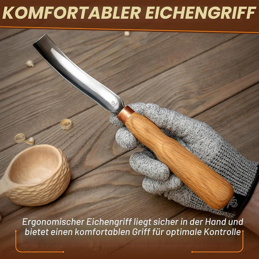 BeaverCraft Holzschnitz Hohleisen Meissel 7L/22 Holzschnitzwerkzeuge Schnitzen von Schalen Kohlensto