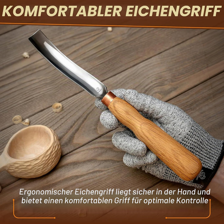BeaverCraft Holzschnitz Hohleisen Meissel 7L/22 Holzschnitzwerkzeuge Schnitzen von Schalen Kohlensto
