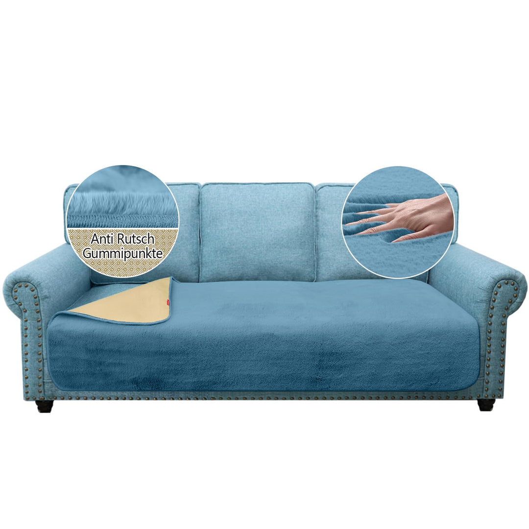 Granbest Luxus Dicken Sofa Sitzkissen Bezüge ähnlich Kaninchenfell Stilvolle Plüsch 750GSM Sitzbezüg
