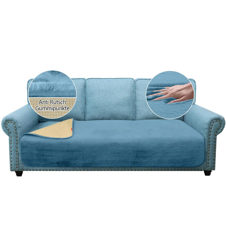 Granbest Luxus Dicken Sofa Sitzkissen Bezüge ähnlich Kaninchenfell Stilvolle Plüsch 750GSM Sitzbezüg