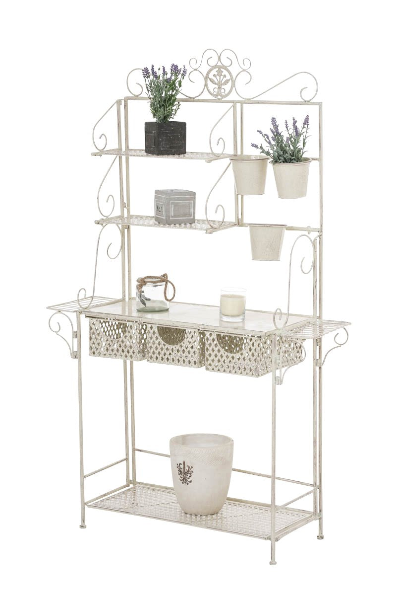 CLP XL-Pflanzenregal Shine I Blumenregal mit 4 Ablageflächen und extra Halterungen für Blumentöpfe I