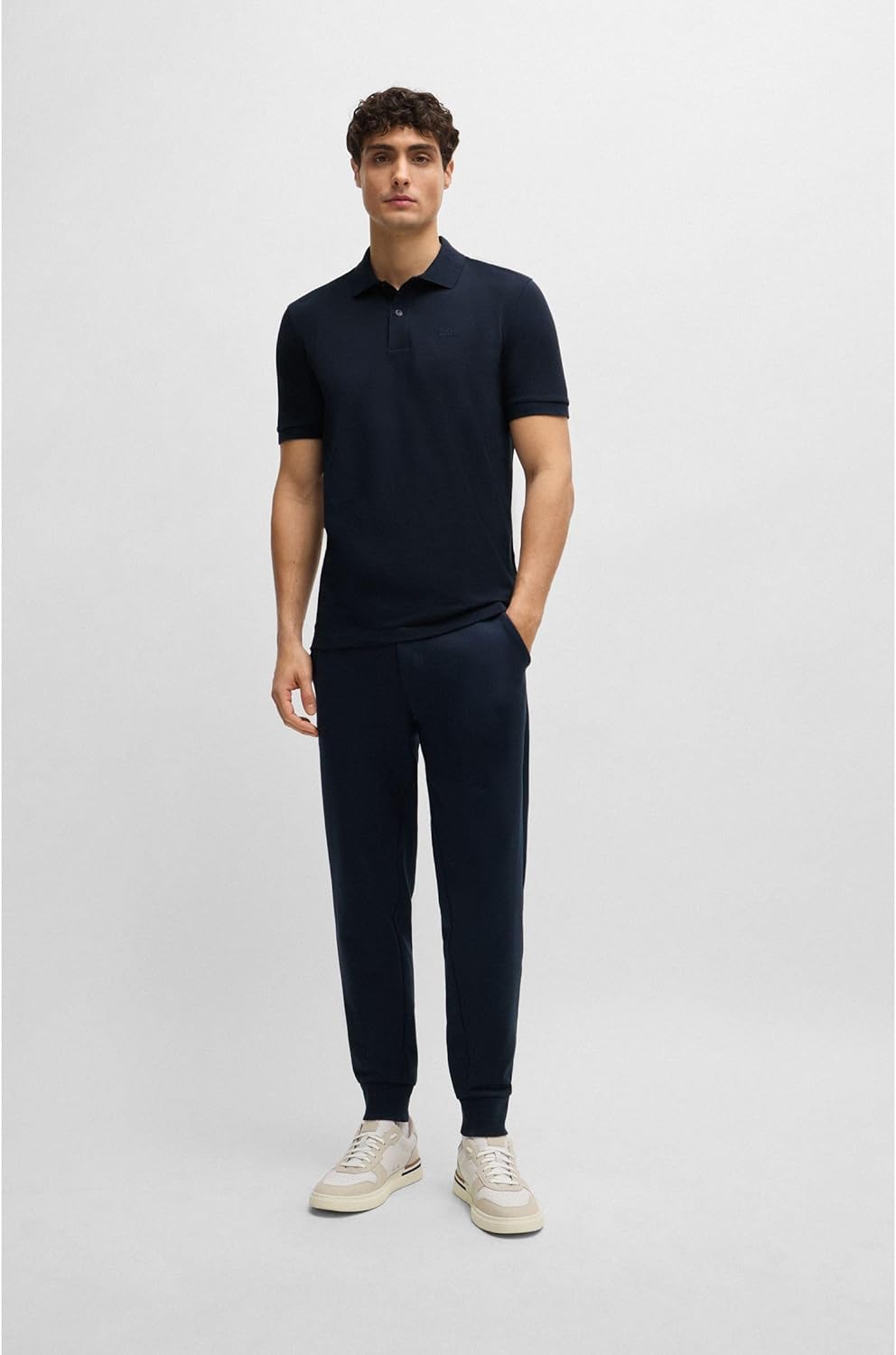 BOSS Herren Pallas Regular-Fit Poloshirt aus Baumwolle mit Logo-Stickerei Dunkelblau M