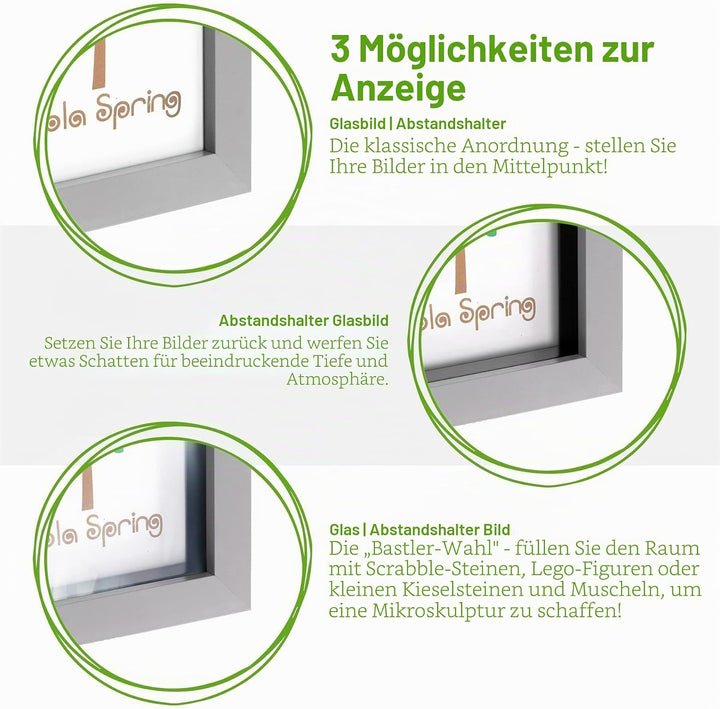Nicola Spring 3D Deep Box Fotorahmen - 5" x 7" - Weiss