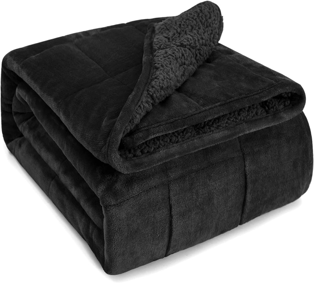 Sivio Sherpa Fleece Gewichtsdecke für Erwachsene, 7kg schwere Fuzzy Decke mit weichem Plüsch Flanell