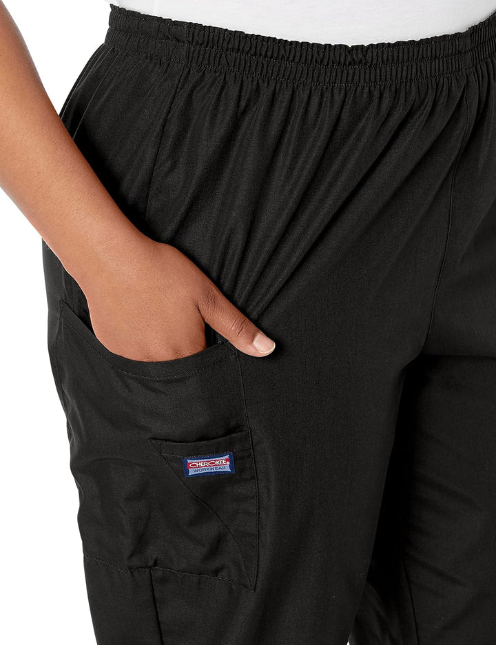 Cherokee Damen Workwear Cargo-Hose mit elastischer Taille Klassisch XS Schwarz, XS Schwarz
