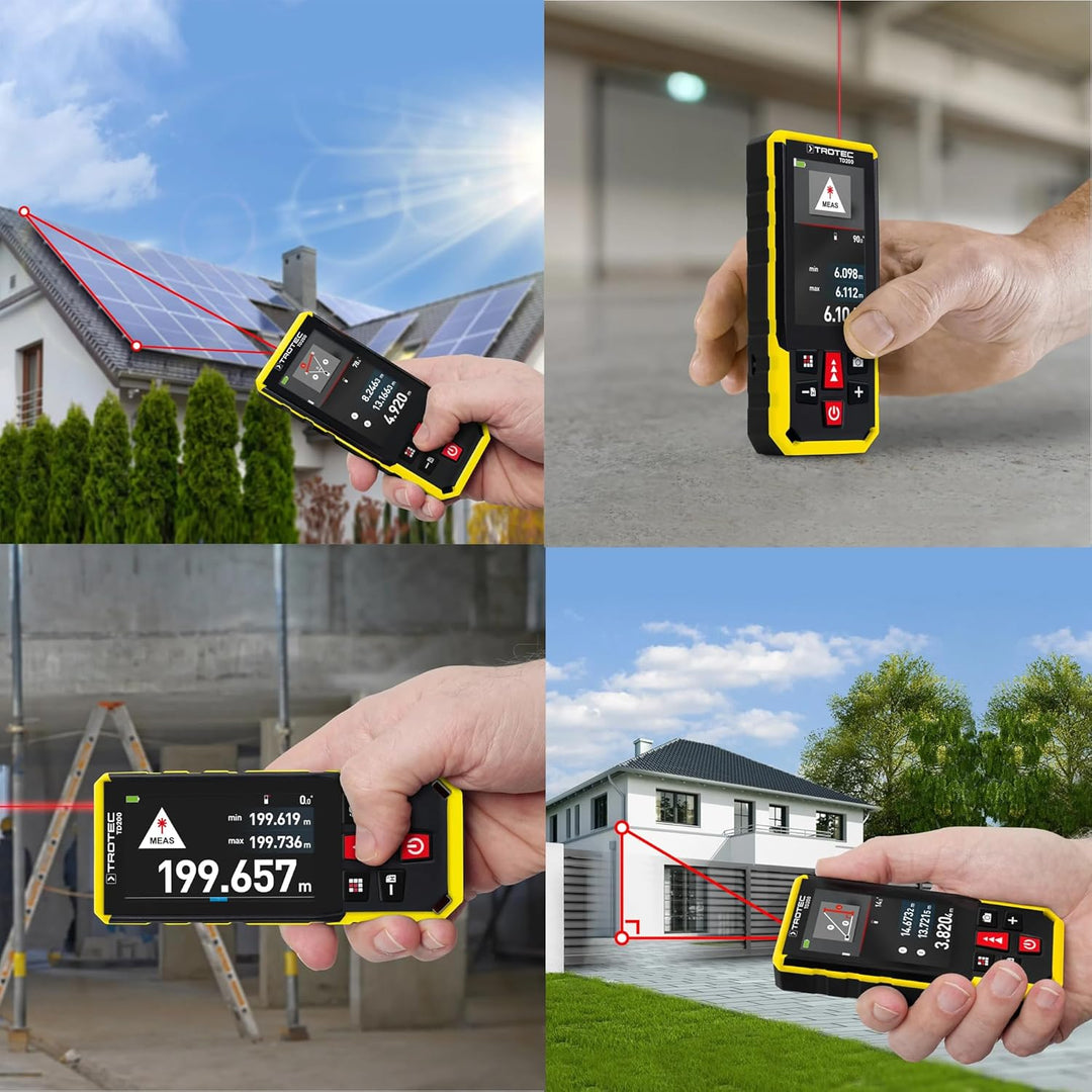 TROTEC Laser-Entfernungsmesser TD200 | Messgerät für professionelle Messanwendungen bis 200 m Reichw