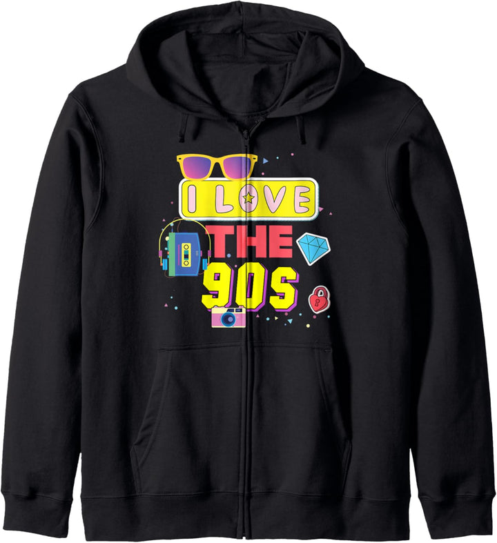 Ich liebe die 90er Jahre Vintage 1990er Jahre Männer Frauen Kapuzenjacke