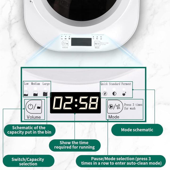 CORESLUX 4L Elektrischer Komposter, Kompostbehälter Geruchsdichter, Selbstreinigend, Küchenkomposter