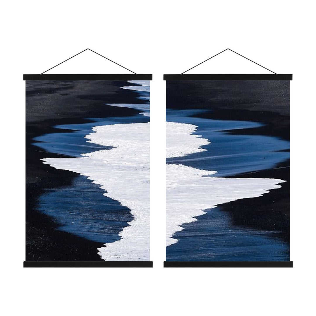 Sanauto B0 Posterleiste Posterschiene Posterleisten 100CM, Magnet Magnetische Holz Poster Aufhänger