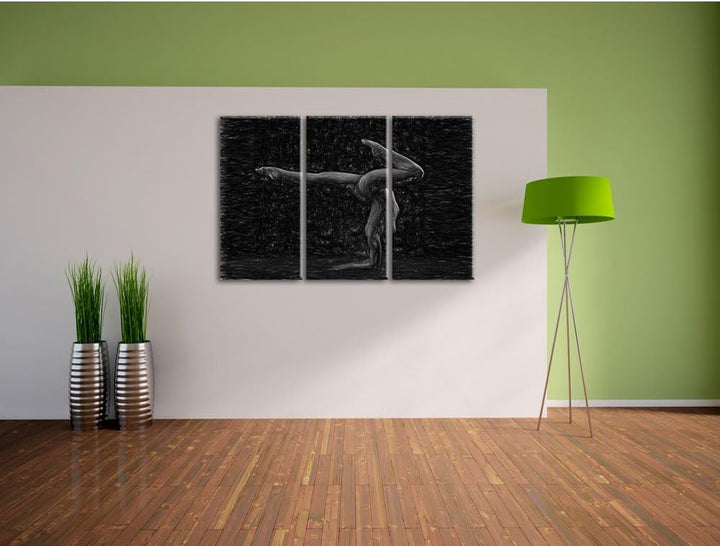 Pixxprint sexy Körper Einer Jungen Frau / 3-Teilig/Gesamtmass 120cm Leinwandbild bespannt auf Holzra