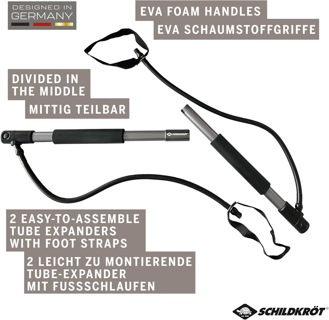 Schildkröt® Gymnastics Stick mit EVA-Schaumstoffgriffen, 80cm lang, mittig teilbar, inklusive Anleit