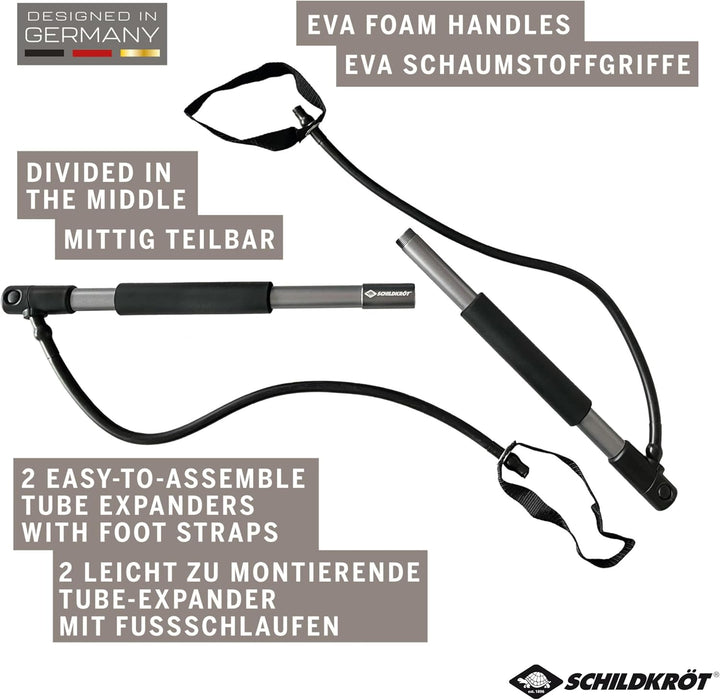 Schildkröt® Gymnastics Stick mit EVA-Schaumstoffgriffen, 80cm lang, mittig teilbar, inklusive Anleit