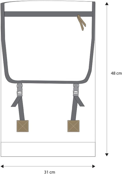 360° Grad Rucksack Landgang gross aus Segeltuch, Segel weiss-blau, Zahl hellgrau Gurt grau