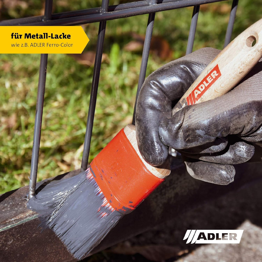 ADLER Lasurpinsel Solvamaxx Plus - 100x30 mm - Flächenpinsel in Profi-Qualität für lösemittelhaltige