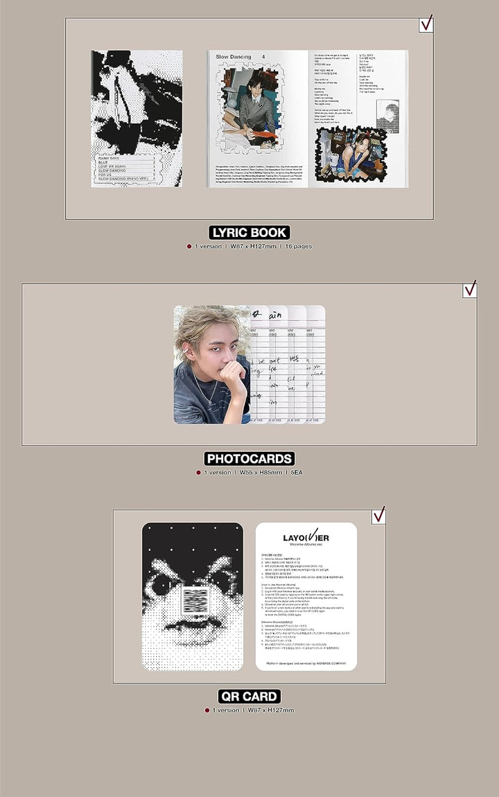 BTS V Layover 1st Solo Album Out box+Contents+Photobook+Lyric book+Photocard+etc+Tracking Sealed BAN