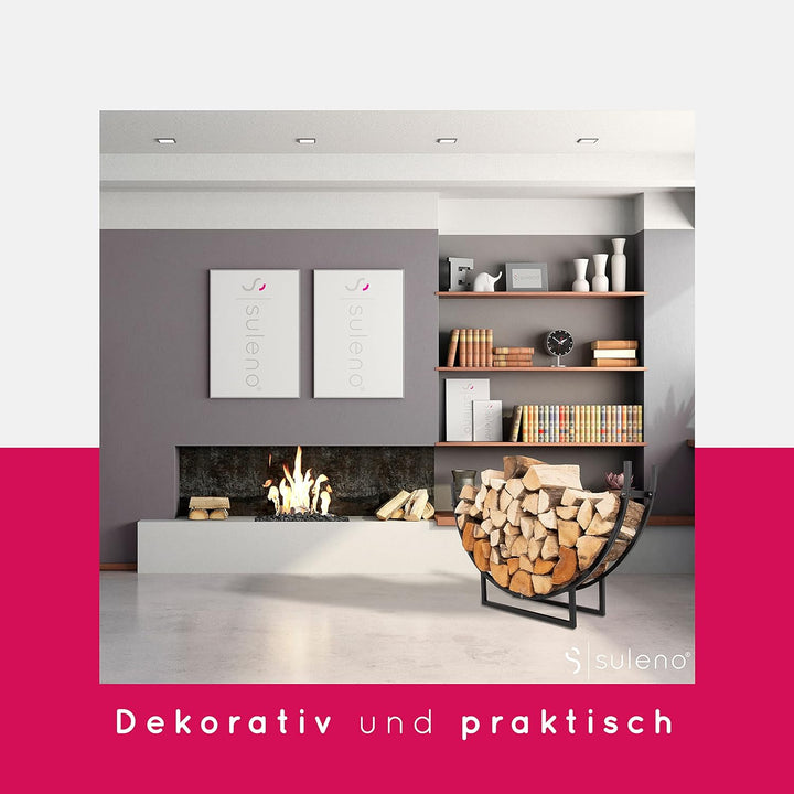 SULENO Kaminholzregal BRISTOL 55 x 92 x 21 cm Holzlager Kaminzubehör schwarz