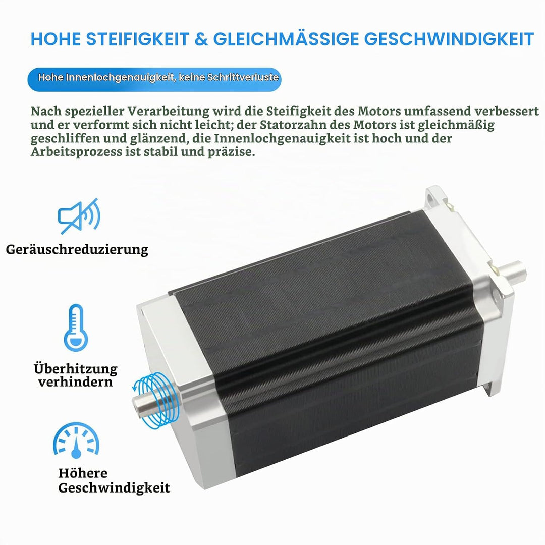 RATTMMOTOR Nema 23 Schrittmotor Doppelwelle 57 Stepper Motor 2.8Nm (425oz.in) 3A 1.8 Grad 4 Anschlus