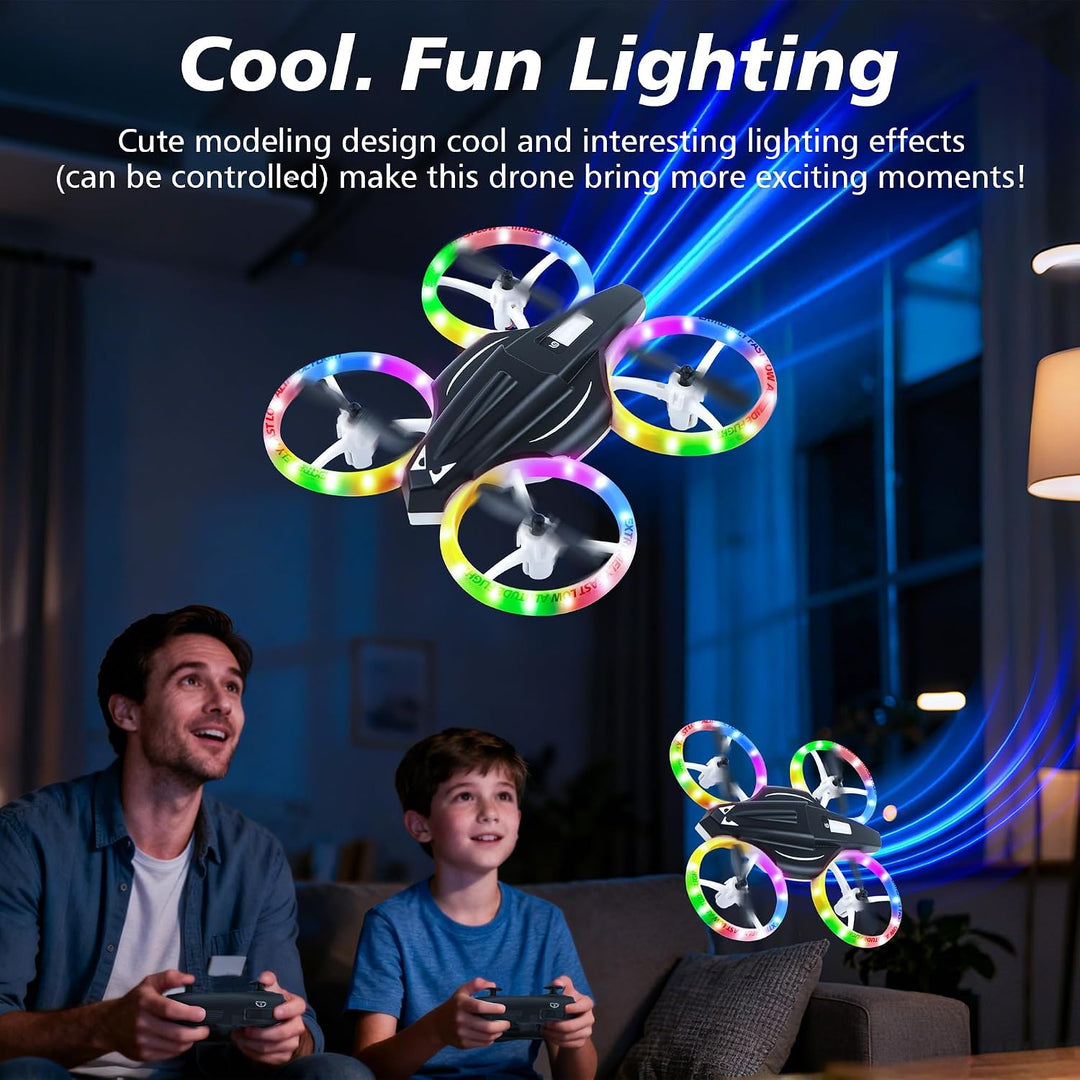 Mini-Drohne für Kinder, ferngesteuertes Spielzeugflugzeug für Kinder und Anfänger mit LED-Lichtern,