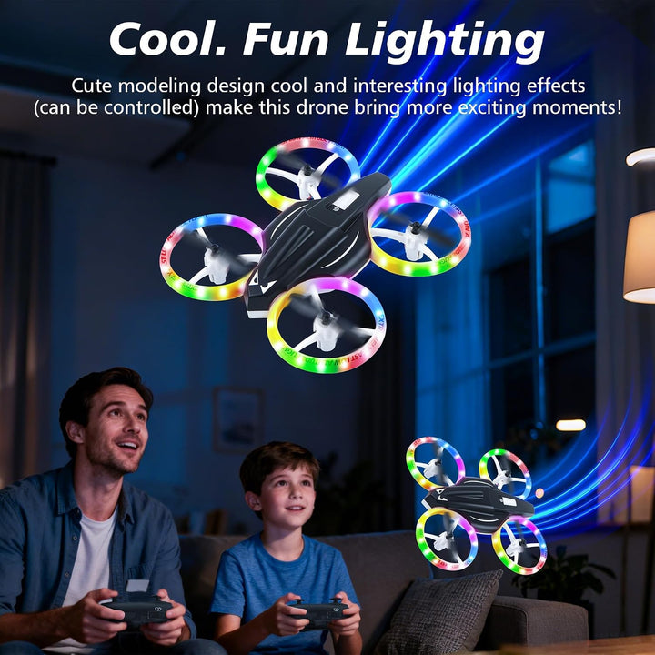 Mini-Drohne für Kinder, ferngesteuertes Spielzeugflugzeug für Kinder und Anfänger mit LED-Lichtern,