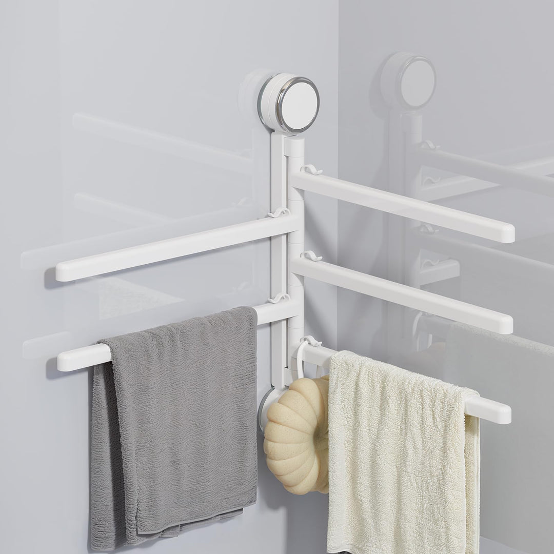 Handtuchhalter ohne Bohren, Handtuchstange Saugnapf, Badetuchhalter 180° Schwenkbar, Towel Holder 5