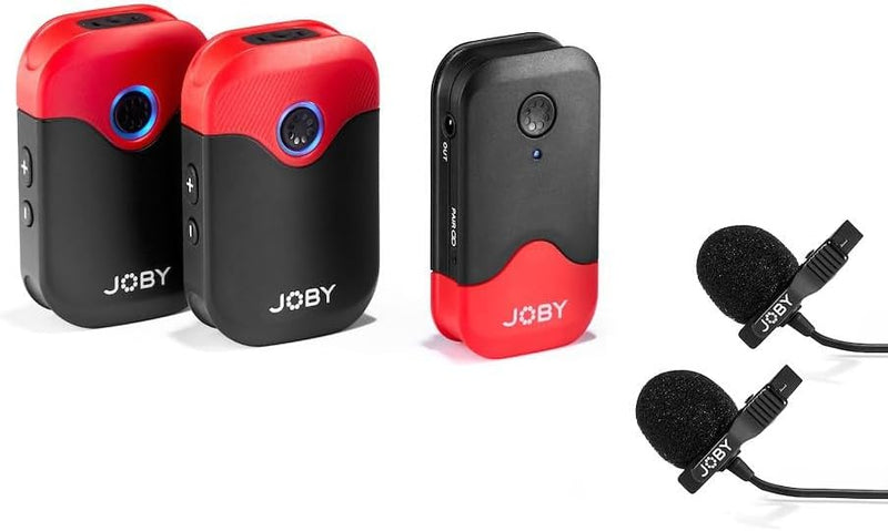 JOBY Wavo AIR Drahtloses 2,4-GHz-Mikrofonsystem mit Zwei Sendern Entwickeltem Befestigungssystem, Fi