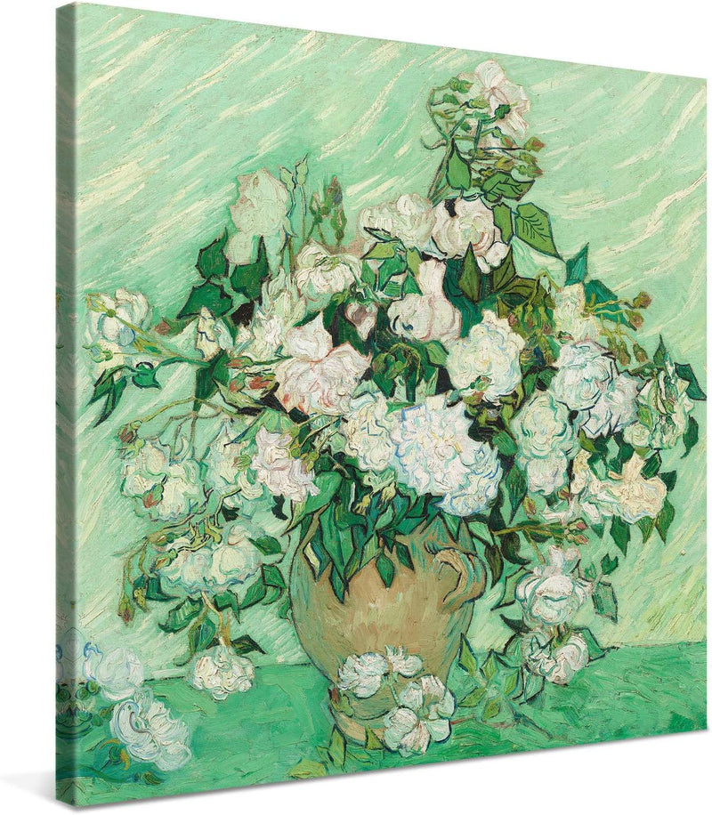 PICANOVA – Vincent Van Gogh Roses 80x80 cm – Bild auf Leinwand – Leinwandbild – Premium Leinwanddruc