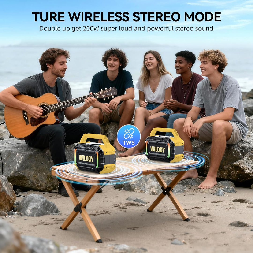 Wilody 100W Tragbare Bluetooth-Lautsprecher-Box,Bluetooth Lautsprecher mit Licht,Musikbox Bluetooth&