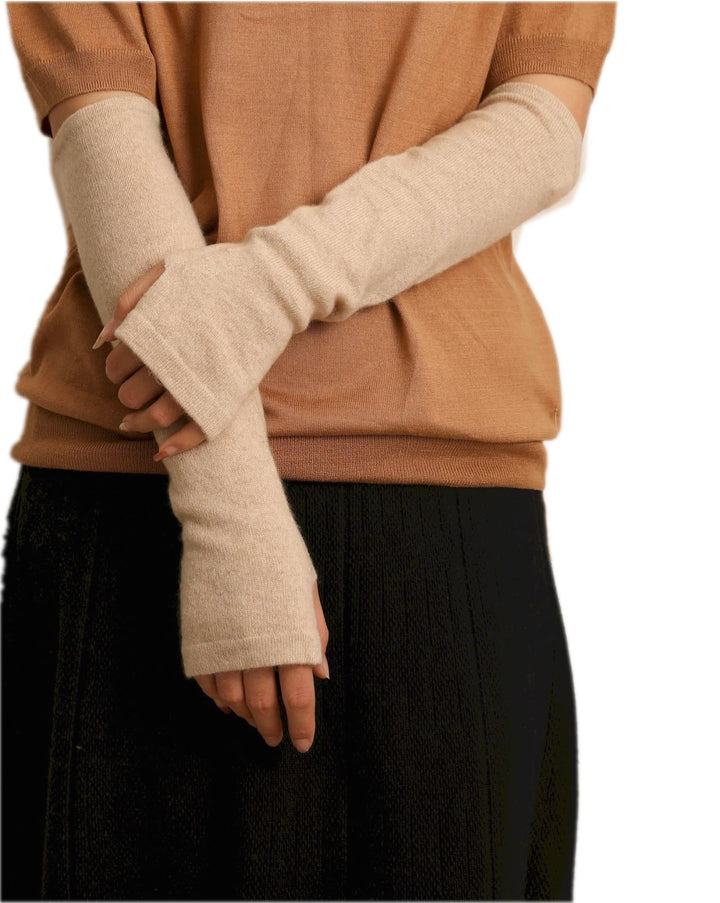 Prettystern Damen Kaschmir-Wolle Arm-Wärmer Lange Arm-stulpen Fingerlose Pulswärmer für Abendmode Lä