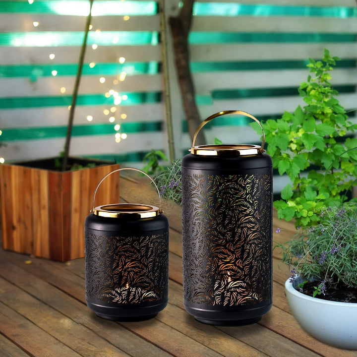 Marrakesch orientalische Laterne Windlicht 38cm | Laternen für Draussen Caja gross als Dekoration Wi