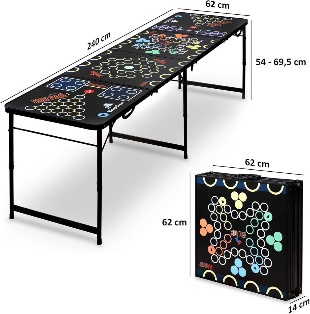 CampFeuer Bierpong Tisch | Klappbarer 6 in 1 Multigame Tisch | Beer Pong Tisch für Rage Cage, Trinks