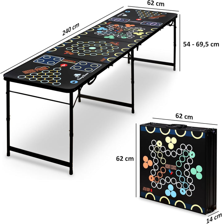 CampFeuer Bierpong Tisch | Klappbarer 6 in 1 Multigame Tisch | Beer Pong Tisch für Rage Cage, Trinks