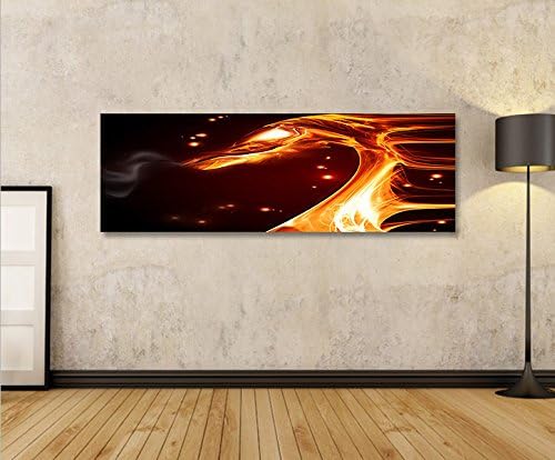 islandburner Bild Bilder auf Leinwand Feuer Drache Panorama XXL Poster Leinwandbild Wandbild Dekoart